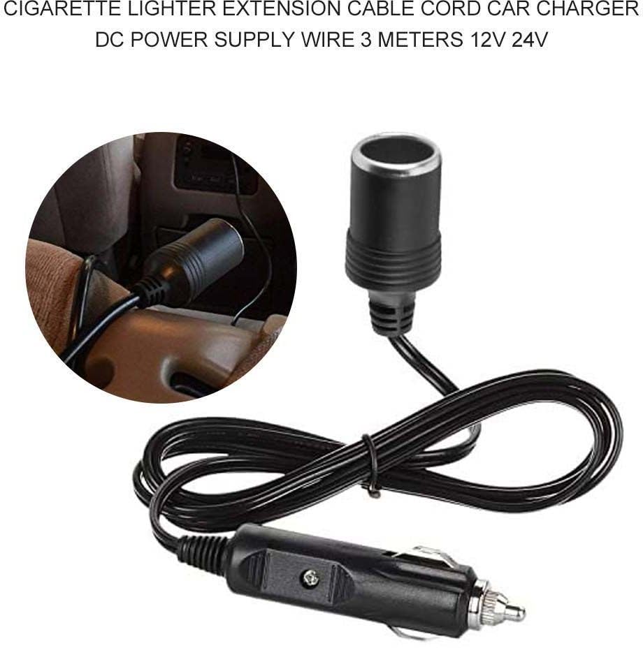 Image of 12v Car Cigarette Lighter Socket Extension 1.4 Meters Cable 2.0m Male to Female