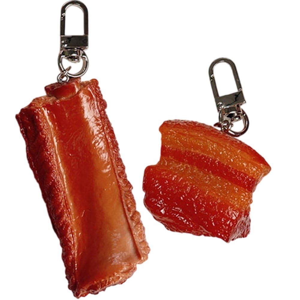 Ayrsjcl Keyring Boiled Pig Pvc Faux Food Food Sample Bag Charm Pendant Souvenir Favor Gift Set of 2 : Clothing, Shoes & Jewelry
