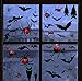 138 Piece Halloween Party Decorations Black Luminous Bats Spiders Window Clings Decals Stickers for Halloween Party Supplies Favor