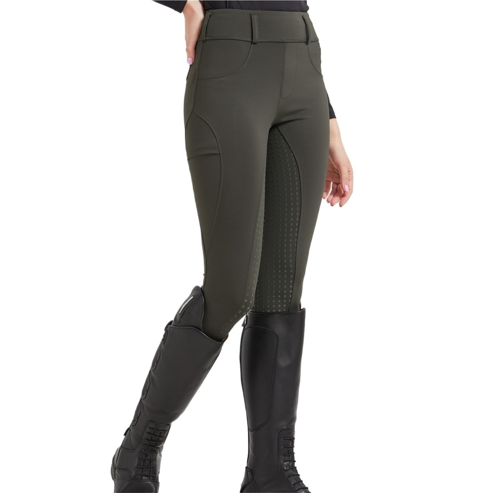 Pantalones de equitación Pantalones de equitación Profesionales de Silicona Antideslizantes for Ciclismo y Deportes de equitación, Ideales for exámenes ecuestres.(Wine Red,L)