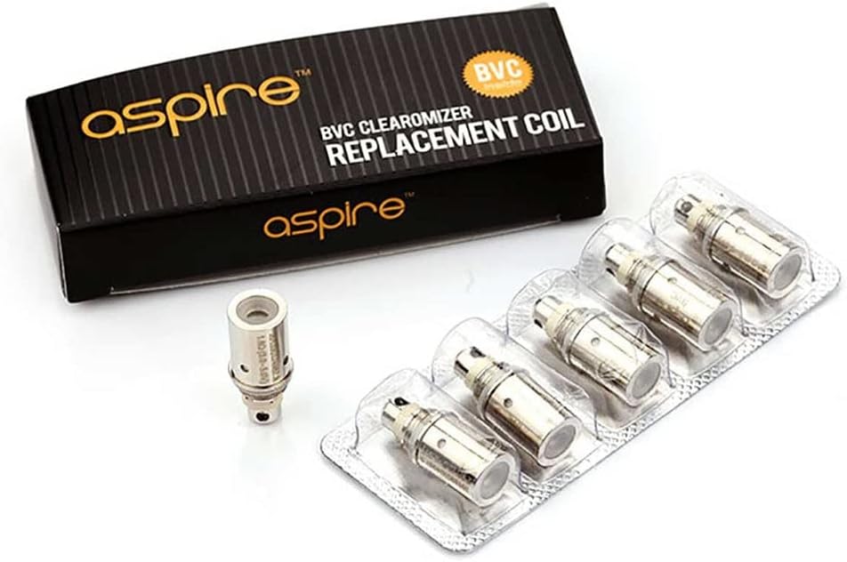 Aspire BVC Clearomizer Replacement Coil BVC Coils 1.8 Ohm for K1/K2 Tank, ET, ET-S,CE5, CE5-S, Vivi Nova, Vivi Nova-S, Mini Vivi Nova, Mini Vivi Nova-S No Nicotine