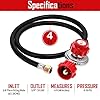 GASONE Propane Regulator - Brass Orifice 4 ft High Pressure 0-20 PSI Adjustable With Hose QCC-1 Type - Works With Any U.S. Tanks Red #3