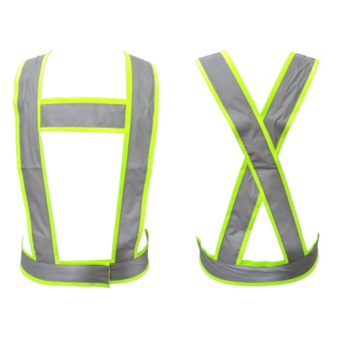 DELTECH SAFETY H23 High Visibility Reflective Safety Jacket for Men, 120gsm, White Tape, Velcro Opening, Cross Belt with Center Support (1) (B0D9D7KKDV) Amazon Price History, Amazon Price Tracker