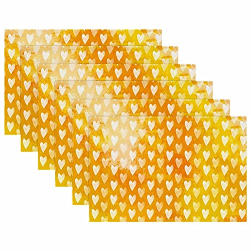 Sets de table à manger jaunes lot de 6 protection table rectangulaire - 6