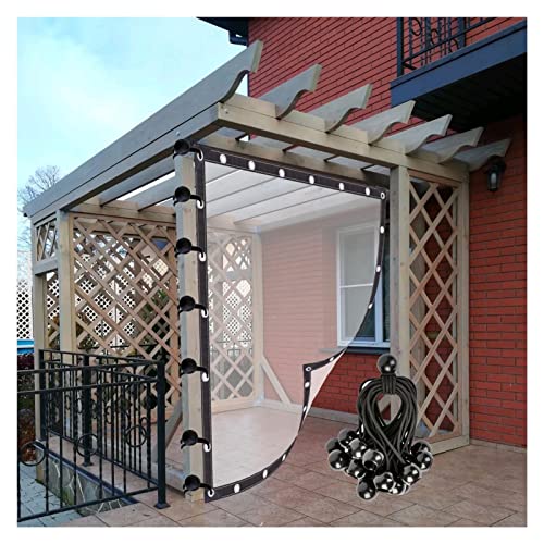Lona impermeable de alta resistencia, Cortinas exteriores térmicas transparentes con ojales de varios tamaños(20x6'/6x1.8m)