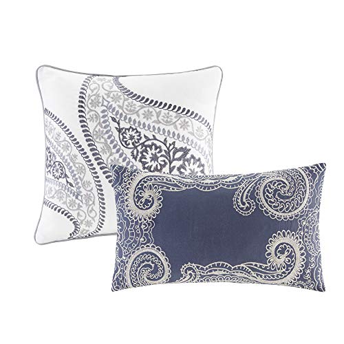 Harbor House Cozy Cotton Comforter Set - Classic Modern Design, All Season Down Alternative Casual Bedding, Matching Shams, Stella, Paisley Blue King(110"x96") 6 Piece - Image 3