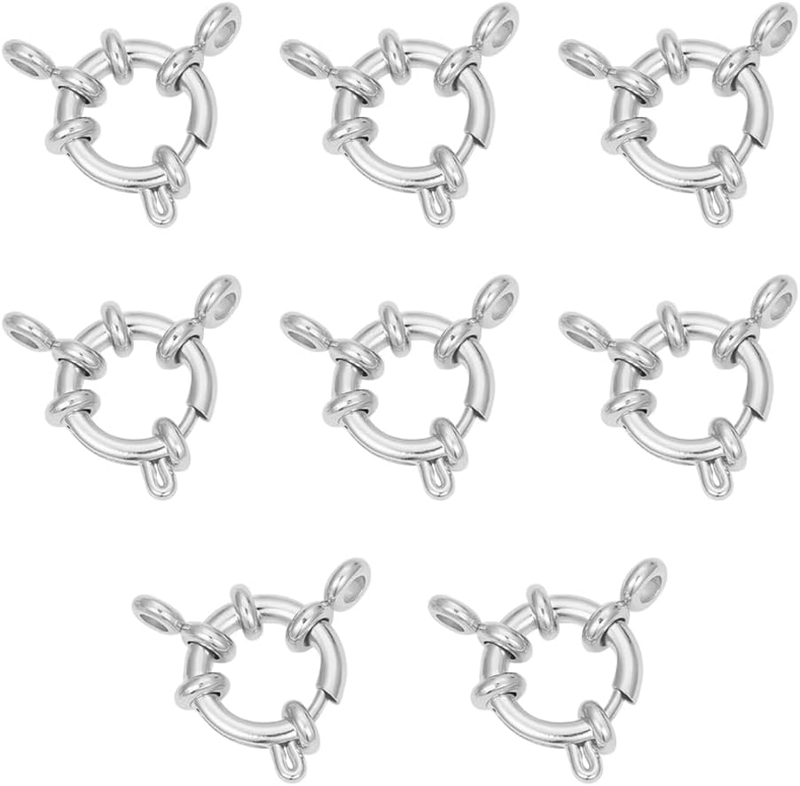 UNICRAFTALE 8pcs 12.5mm Spring Ring Clasps Stainless Steel for Necklaces Bracelet Close Ring Smooth Surface Connector Findings for DIY Jewelry Making