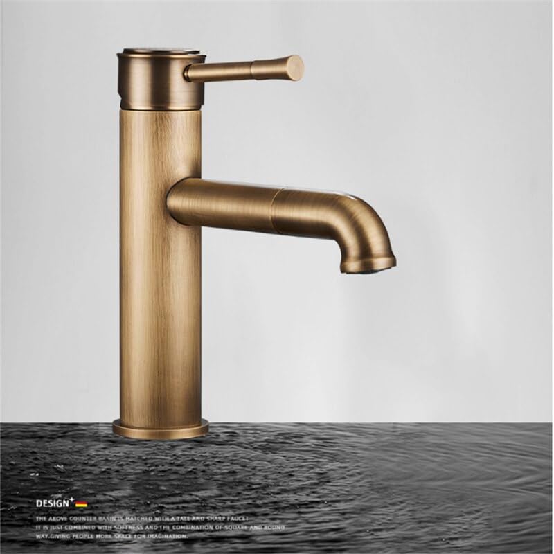 Robinet de lavabo de salle de bain en laiton mitigeur eau chaude et froide