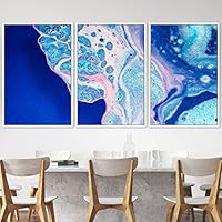 3 Piece Framed Canvas Wall Art 3D Abstract Brushstroke Contemporary Canvas Prints Home Artwork Decoration for Living Room,Bedroom - 16