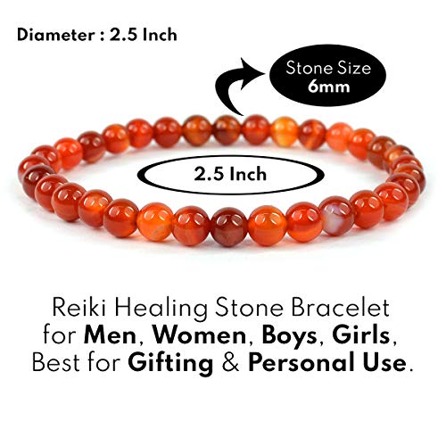Image of Reiki Crystal Products Certified Natural Crystal Stone Bracelet 6 mm Round Beads for Men and Women | Premium Gemstone Jewellery Collection | Reiki Charged | Multiple Stone Variants Available