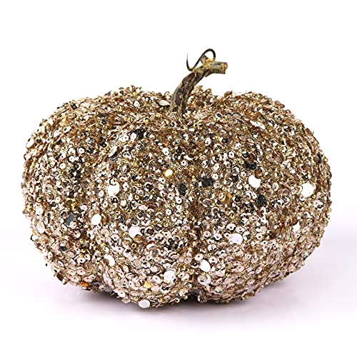 DomeStar Artificial Glitter Pumpkin, Gold Pumpkin Faux Pumpkin Harvest Pumpkin Fall Table Centerpieces Farmhouse Pumpkins for Halloween Thanksgiving Decorations DomeStar Artificial Glitter Pumpkin, Gold Pumpkin Faux Pumpkin Harvest Pumpkin Fall Table Centerpieces Farmhouse Pumpkins for Halloween Thanksgiving Decorations