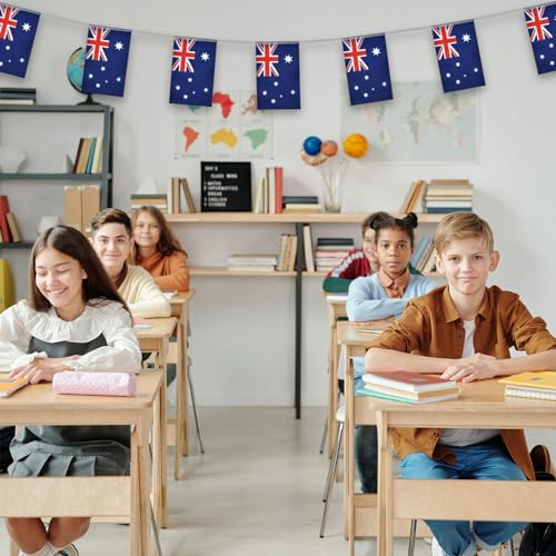 Image of Australia Flags Australian String Flag Banners for Patriotic Events Independence Day Sports Bars Inside Outside Decorations 33 Feet 30 Flags