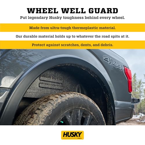 Image of Husky Liners Wheel Well Rear Guards | Fits 2021-2026 Ford F-150 (Excludes Raptor & Continuously Controlled Damping) | Rear, 2-pc. Black - 79161
