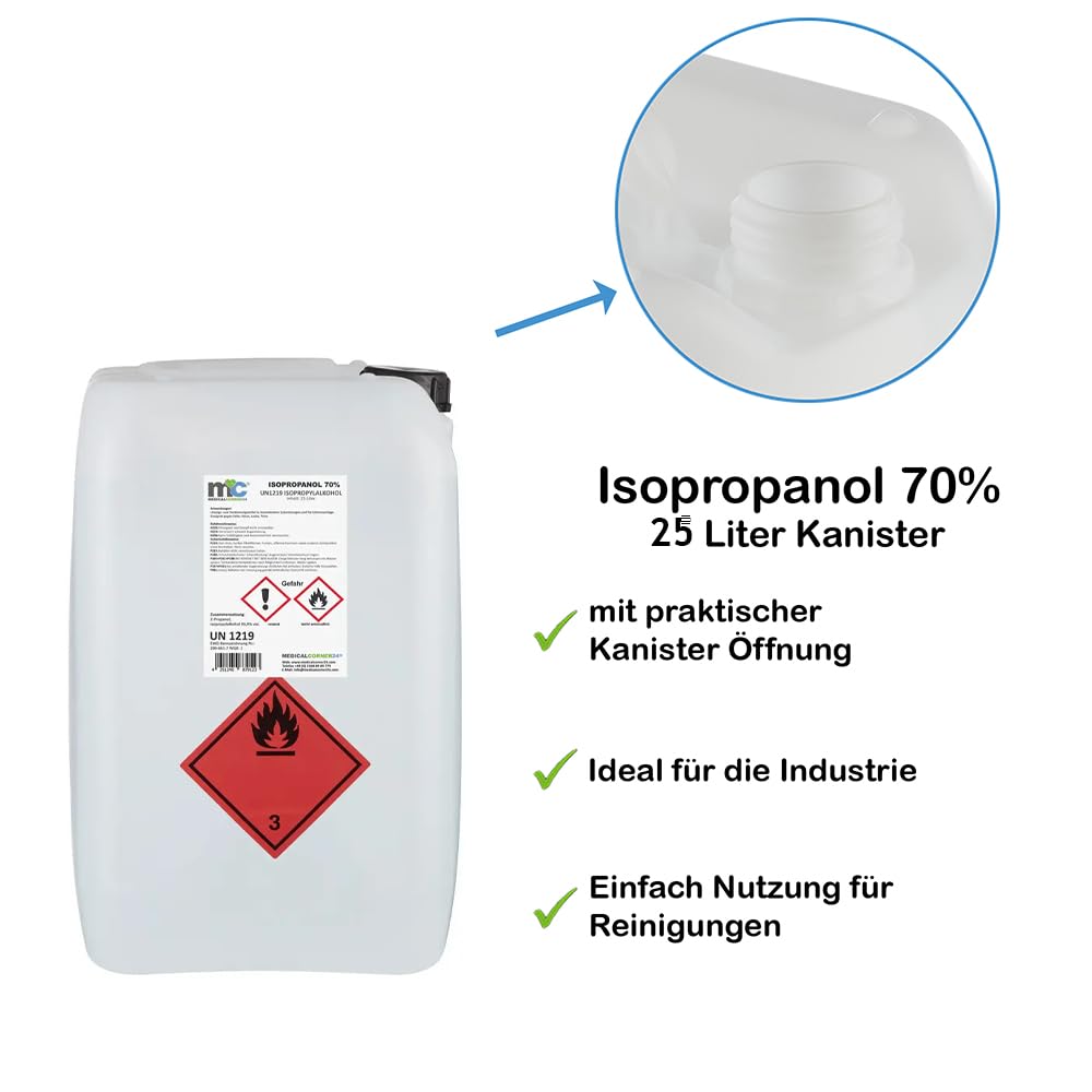 Medicalcorner24 Isopropanol 70% isopropylalkohol 25 litros Bidón