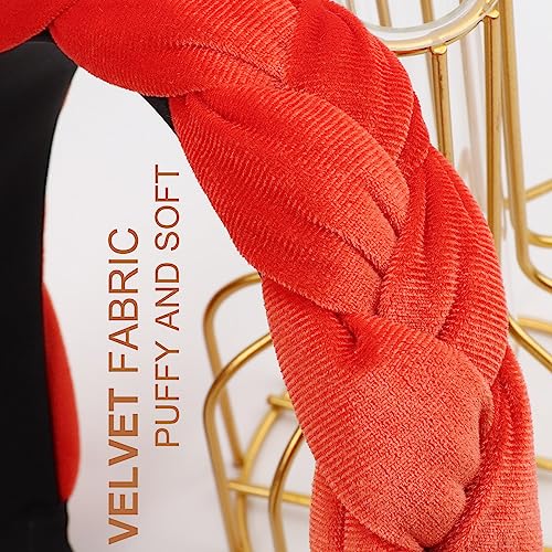 Image of DRESHOW Braided Headbands for Women Velvet Hair Hoop Elastic Criss Cross Hair Bands Accessories