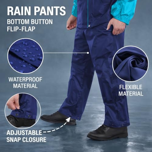 Image of La' exclusivite Classivo Waterproof Reversible Raincoat for men (IN, Alpha, M, Optimus Blue)