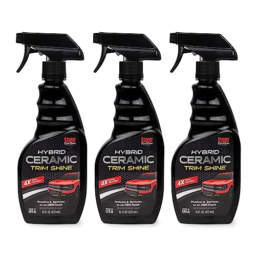 Stoner Car Care 92333-3PK Hybrid Ceramic Trim Shine Restores OEM Finish and Protects Plastic and Vinyl Trim for Automotive Interior and Exterior, Water-Based, 16 Fl Oz, Pack of 3
