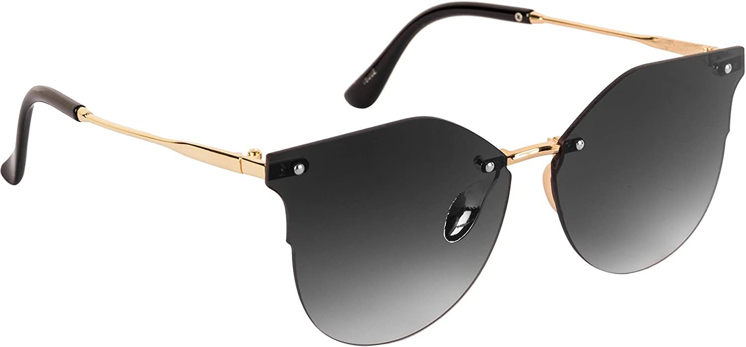 deseox Fashion Rimless Cateye Sunglasses for Women, Vintage Alloy Metal Frame, UV400 Protection Frameless Gradient Mirror Lens-picture-31