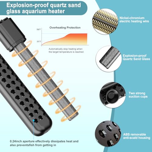 HANLESHUKA-Submersible-Aquarium-Heater-100W200W300W500W-Fish-Tank-Heater-with-high-Temperature-Protection-and-Turtle-Tank-Heater-with-Automatic-Power-Off-When-Leaving-seawater-or-Freshwater