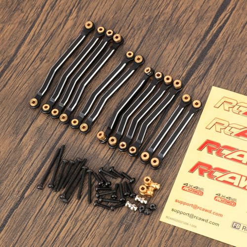 Image of RCAWD Arktos Full RC Linkage Installed Set 12pcs Toe Links for Hobby Plus HB 1 /18 CR-18P 6X6 Front Center Rear Tie Rod Upgrade Parts Black