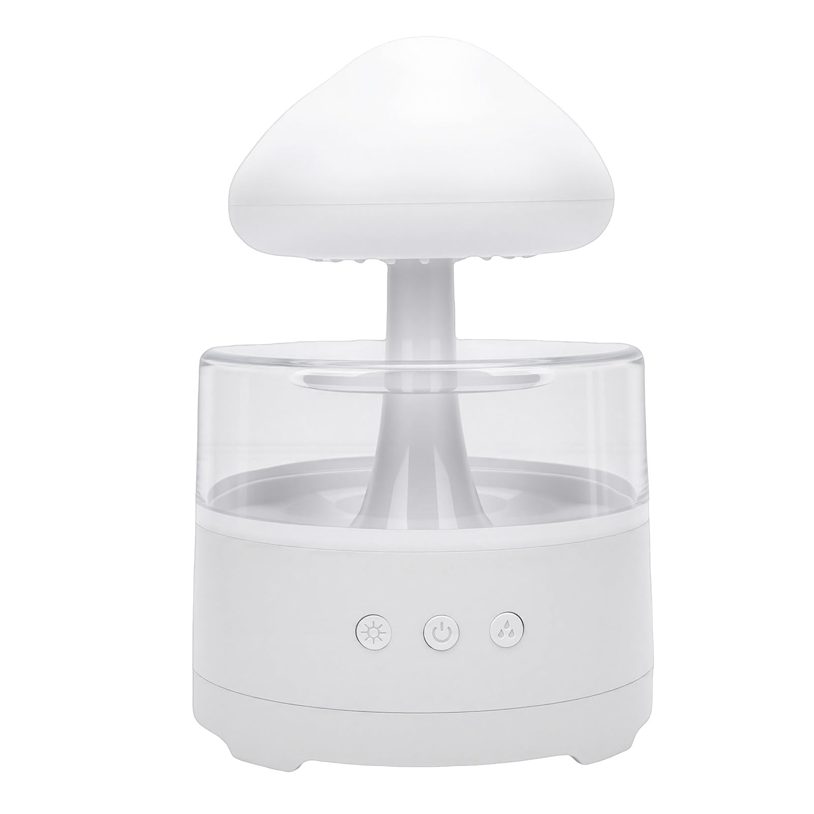 Umidificatore a Pioggia, Luce LED a 7 Colori, con Batteria da 1800 MAh, Diffusore per Aromaterapia e Suoni Rilassanti della Pioggia, per Soggiorno, Camera da Letto, Casa, Ufficio, Scrivania,
