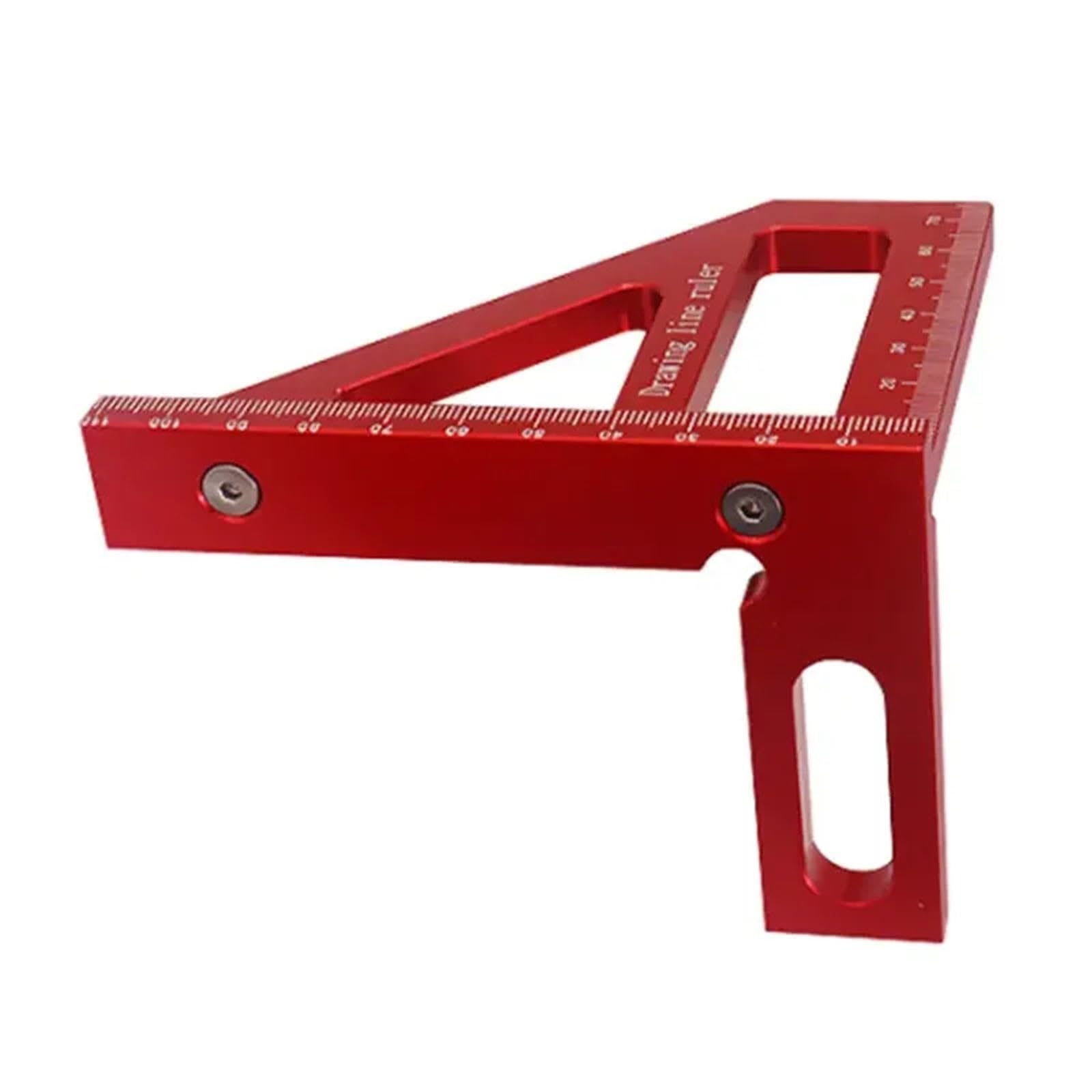 MRKU Goniometro, Squadra da Falegname - Goniometro per Lavorazione del Legno, Righello Triangolare in Alluminio per Angoli 3D 45/90 Gradi