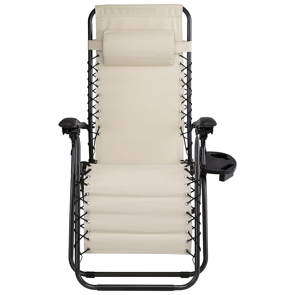 BAKAJI Silla de gravedad cero, Tumbona de jardín Sillón de relajación Plegable Tejido Oxford reclinable, Resistente a la Intemperie Silla de Jardín Balcón, Tumbona Ajustable con Almohada