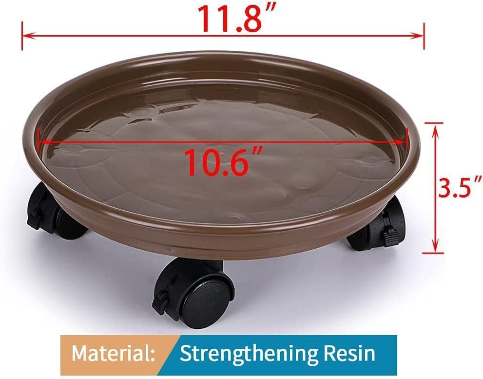 Miniatura 2 de Organizador de plantas con ruedas, soporte rodante resistente para plantas con ruedas, plataforma rodante para plantas de interior y exterior, base
