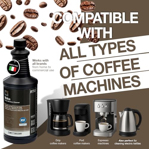 Image of ERRECOM Moka, Coffee Machine Descaler, NSF Registered A3, Compatible with all Coffee Machines and Kettles, 17 fl oz (500 mL), 5 Uses
