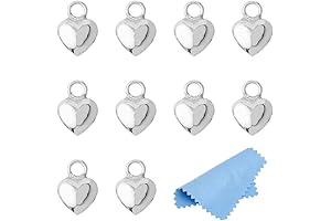 10Pcs 925 Sterling Silver Heart Charm: Express Love with Timeless Elegance