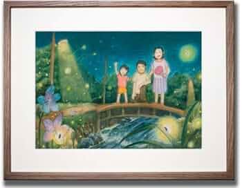 トールペイント作品　壁掛け絵画　アクリル Amazon｜情景画 蛍（坂道なつ）〔アクリル画・水彩画〕/ 絵画 壁掛け