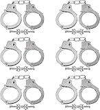 6PCS Toy Handcuffs for Kids Halloween Costumes Hand Cuffs Metal Handcuffs with Keys Toy Hands Cuff Role Play Police Costume Prop Chain Hand Cuffs with Safety Release Metal Play Handcuff Role Play