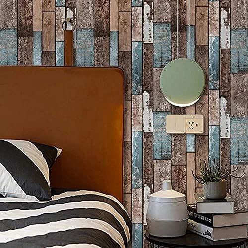 Image of FOKRIM Wooden Wallpaper for Walls (45x500cm)(Length 5-Meter) Sticker Wallpaper Peel and Stick Removable Self Adhesive Waterproof Wallpaper