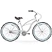 sixthreezero Women's 3-Speed 26-Inch Beach Cruiser Bicycle, BE White/Blue w/Brown Seat/Grips