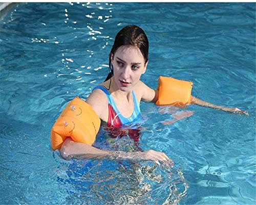 HOMEGOAL 3 Pairs Floaties Inflatable Swim Arm Bands Floatation Sleeves Swimming Rings Floats Tube Armlets for Kids and Adult (Orange)