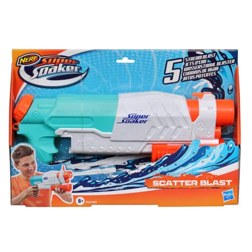 Image of Nerf Super Soaker Scatter Blast Water Blaster | Spray 5 Streams of Water | Pichkari for Outdoor Water Games | Branded Toy Pichkari for Holi Festival | Outdoor Water Play | Kids Ages 6+