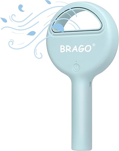 Brago Mini ventilador de mano, ventilador de mano portátil, ventilador de bolsillo pequeño recargable sin aspas, ventilador a batería para viajes en