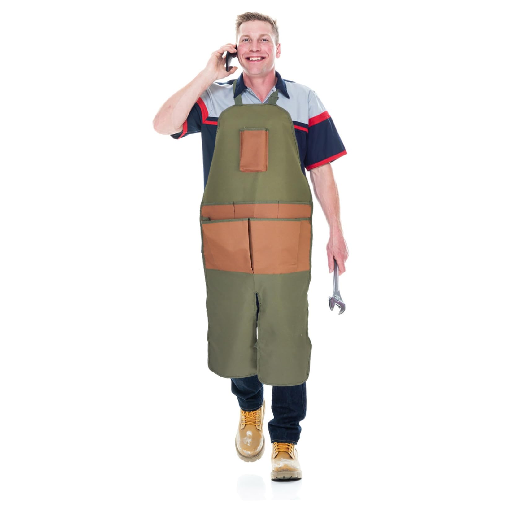SOLUSTRE Delantal de Jardín Unisex de Tela Oxford con Múltiples Bolsillos, Protección Excelente contra Agua y Residuos, Adecuado para Pintura y Trabajo en Exteriores