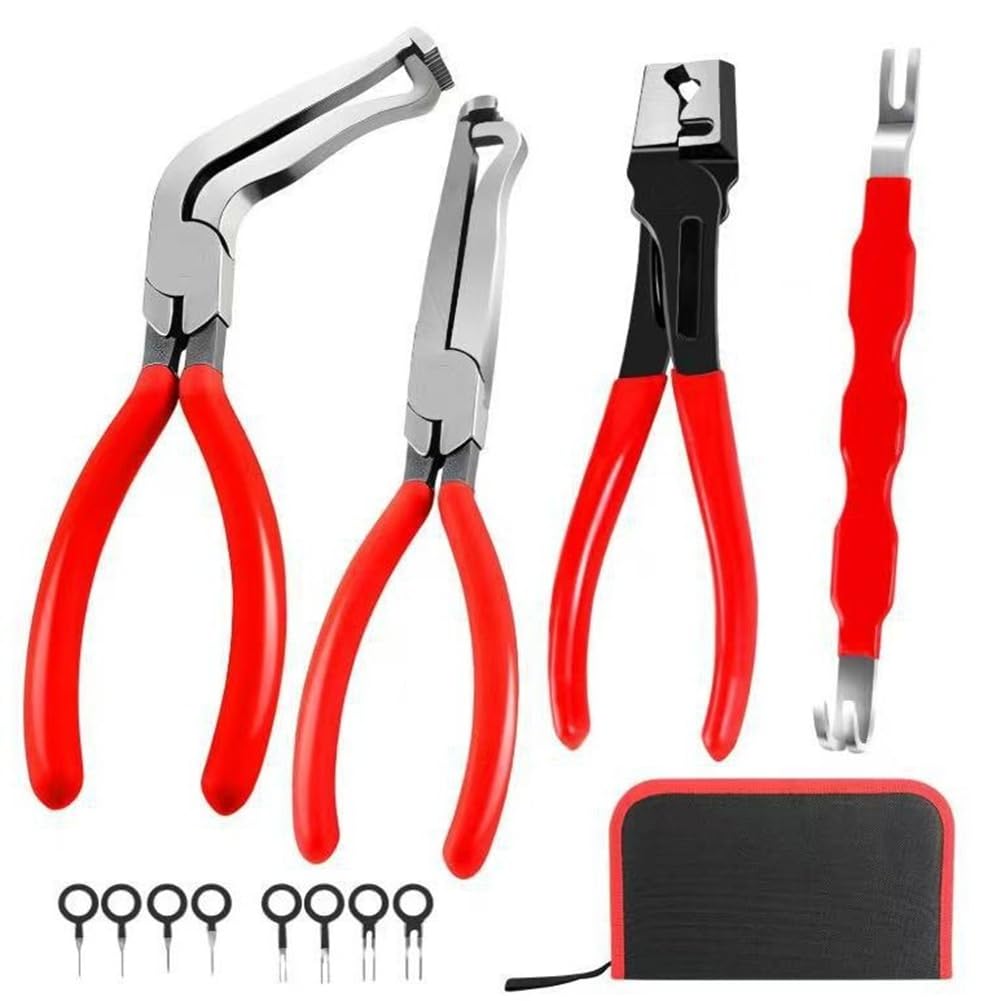 Onchdbfhuu Automotive Electrical Disconnect Pliers Kit,with Straight&60° Pliers,Hose Clamp Plier,Wire Terminal Removal