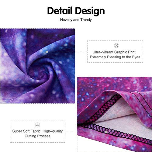 Girls Boys Shirts Galaxy Starry Short Sleeve T-Shirts Purple Planet Graphic Tees Shirts 9T-12T #TOP5