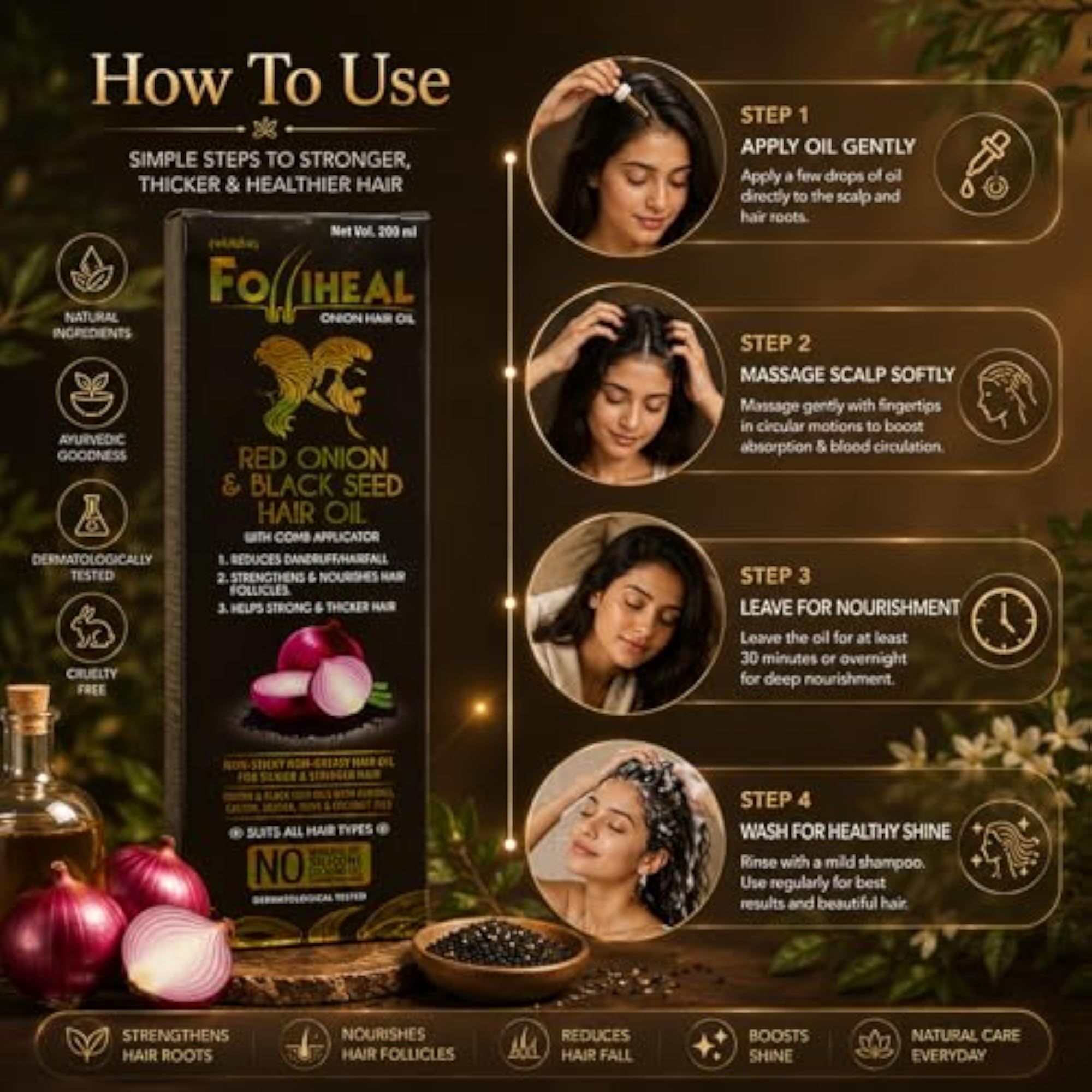 Folliheal Red Onion & Black Seed Hair Oil