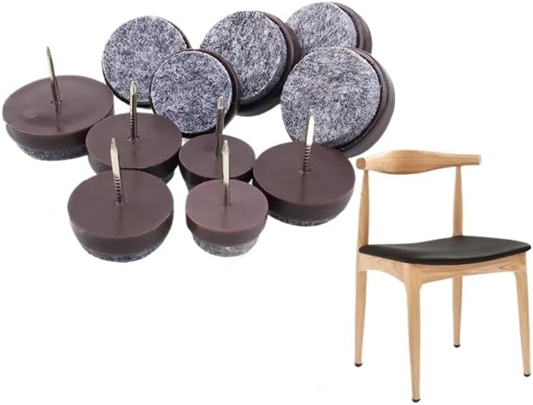 Felt Furniture Pads Chair Leg Floor Protectors 30 Pcs Table Furniture Bottom Feet Glides Skid Tile Plastic Pad Nail Non-Slip Wood Protector(White 20mm)