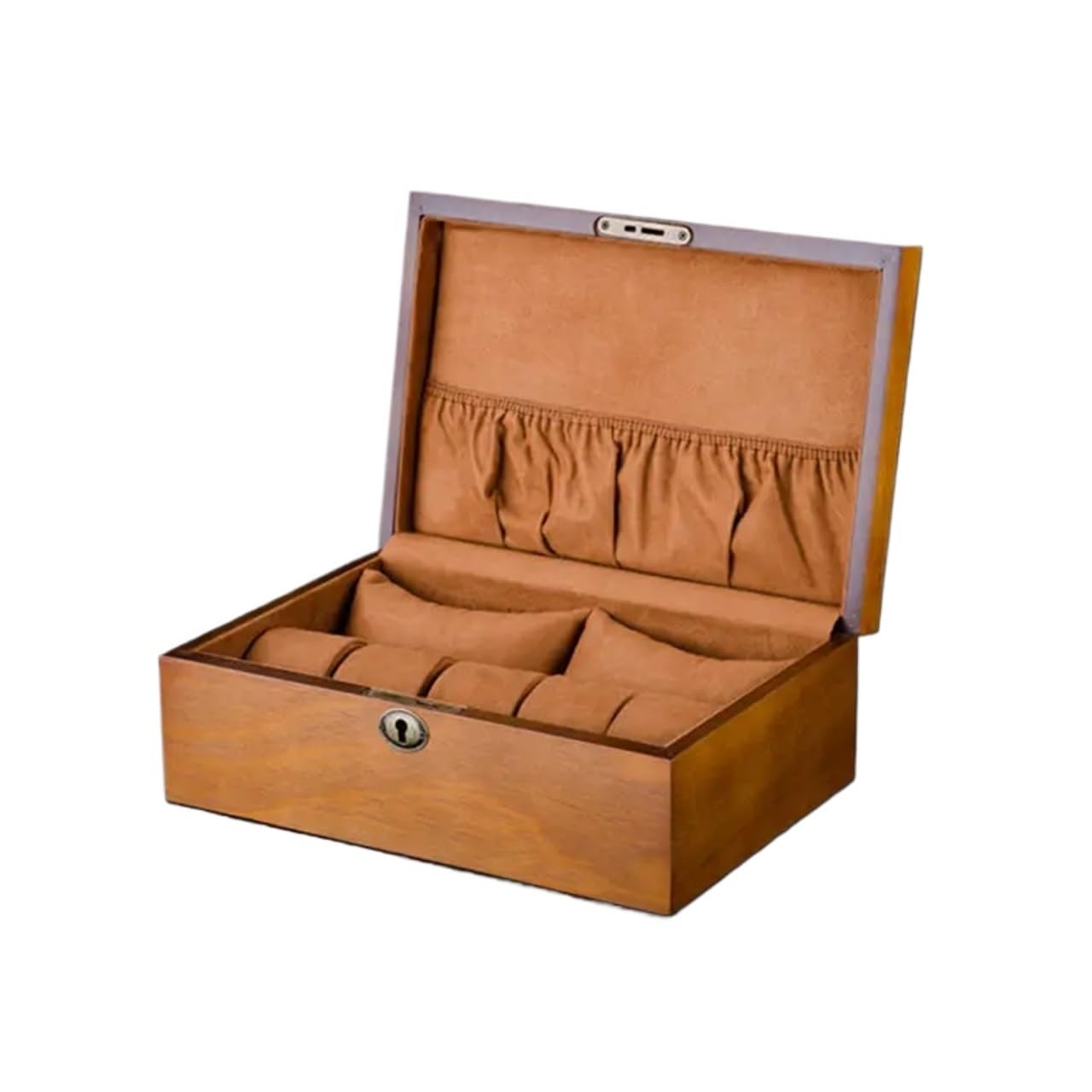 SHENJMAI Watch Box 10 Slots Wood Watch Case Storage Box Solid Organizer Display Holder