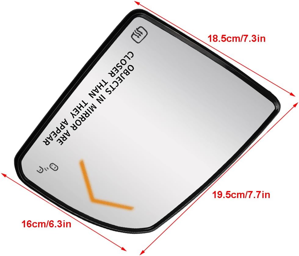 Riloer Car Rear View Mirror Glass Left Driver Side, 87903-0C030, Compatible with Toyota Sequoia 2008-2017 Tundra 2007-2020, Power Heated Side Rearview Mirror Glass