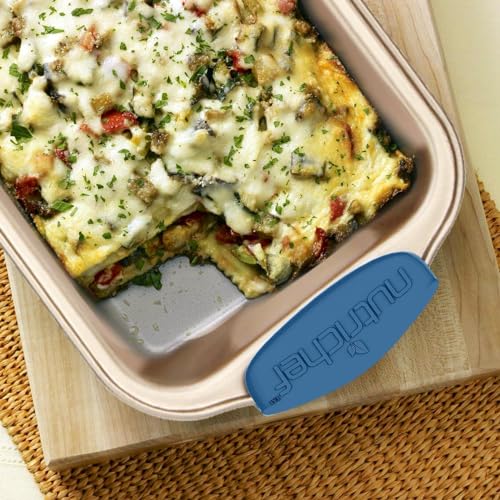 NutriChef Set 6 Teglie da Forno Antiaderente, Acciaio al Carbonio con Manici in Silicone, Stampo per Pane, Stampo per Muffin/Cupcake, Padelle da Arrosto Rotonde e Quadrate, Foglio per Biscotti - immagine 5