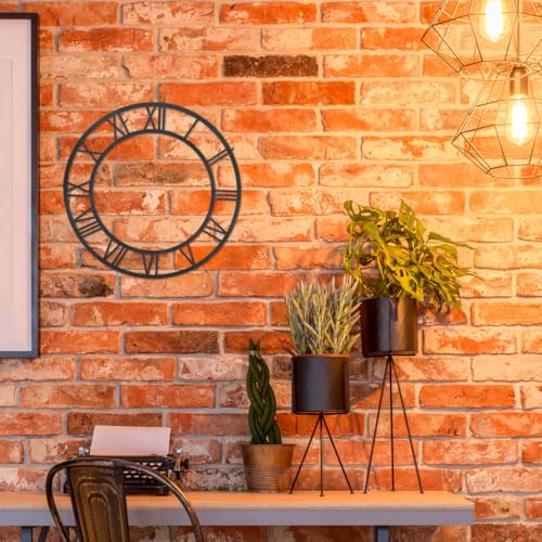 Image of balacoo Round Roman Numerals Mirror Wall Clock Sticker 25cm DIY Acrylic Decal for Entryway Decor Decorative Black Mirror Surface Numbers for Living Room Hotel and Home Accessories | Lightweight & damage-free wall decor. Just add your own mechanical hands to build a custom clock, or display as vintage art.