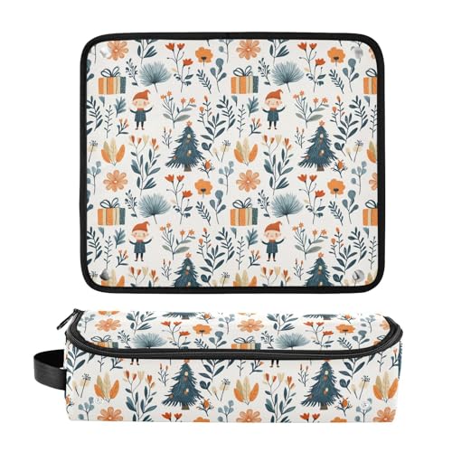 Christmas Tree Presents Bolsa Organizadora para Herramientas de Pelo con Alfombrilla Resistente al Calor para Planchas, Rizadoras y Cuidado Capilar, Bolsa Portátil miniatura 3