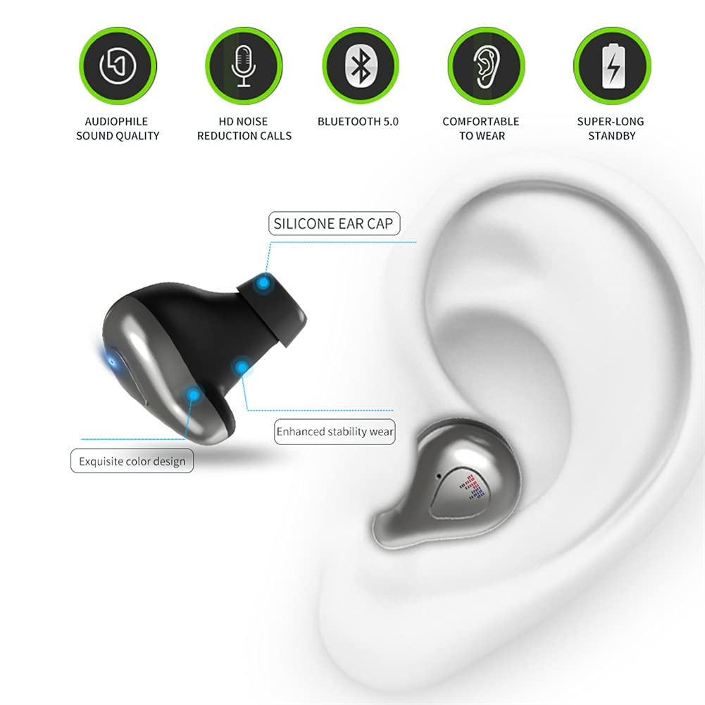 Vero Auricolari Wireless, Cuffie Bluetooth in Auricolari in Esecuzione dell'orecchio con Rumore Che annulla Il Microfono, per Lavoro, Ufficio Domestico