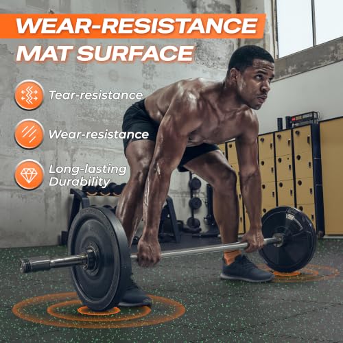 Image of SUPERJARE 0.56'' Thick 96 Sq Ft Rubber Top Gym Flooring for Home Gym