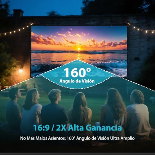 Proyector de pantalla plegable de 72 pulgadas LEORFI para interiores y zonas exteriores 3